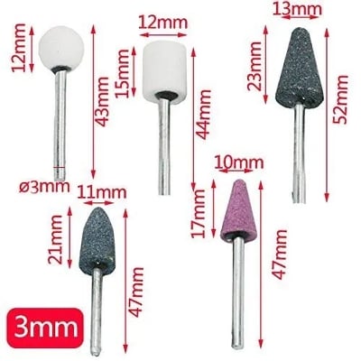 Picture of Mounted Stone Rotary Grinding Wheels 10 Pcs Set Shank Abrasive Aluminum oxide PVC Packing Ceramic Grinding Stone Bit (10 Pcs) (Multicolor)