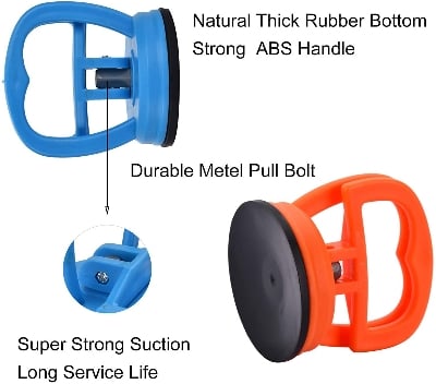 Picture of Heavy Duty Suction Cups - Dent Puller for Car And Electronics, LCD LED OLED TV, Computer Monitor, Tablet Display Opening Tools & Glass installation or replacement Hand Tools (Blue)