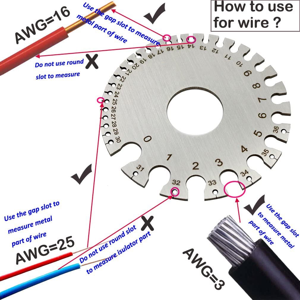 Picture of Round Thickness Wire Gauge Diameter Measurement Instrument Hand Tools (Silver)