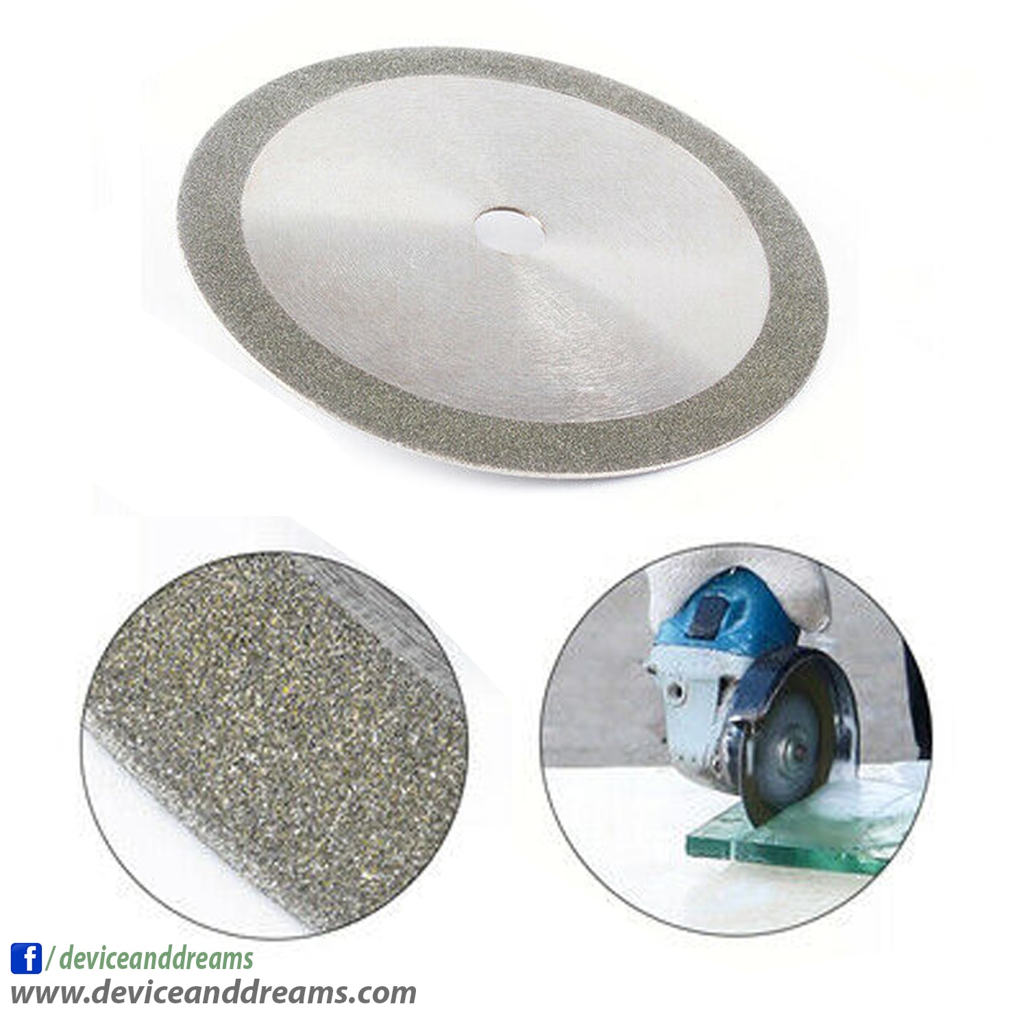 Picture of 4 inch Diamond Coated Glass Cutting Disc Pro Sharp Cutter Wheel, For DIY Cutting Glass (Multicolor)