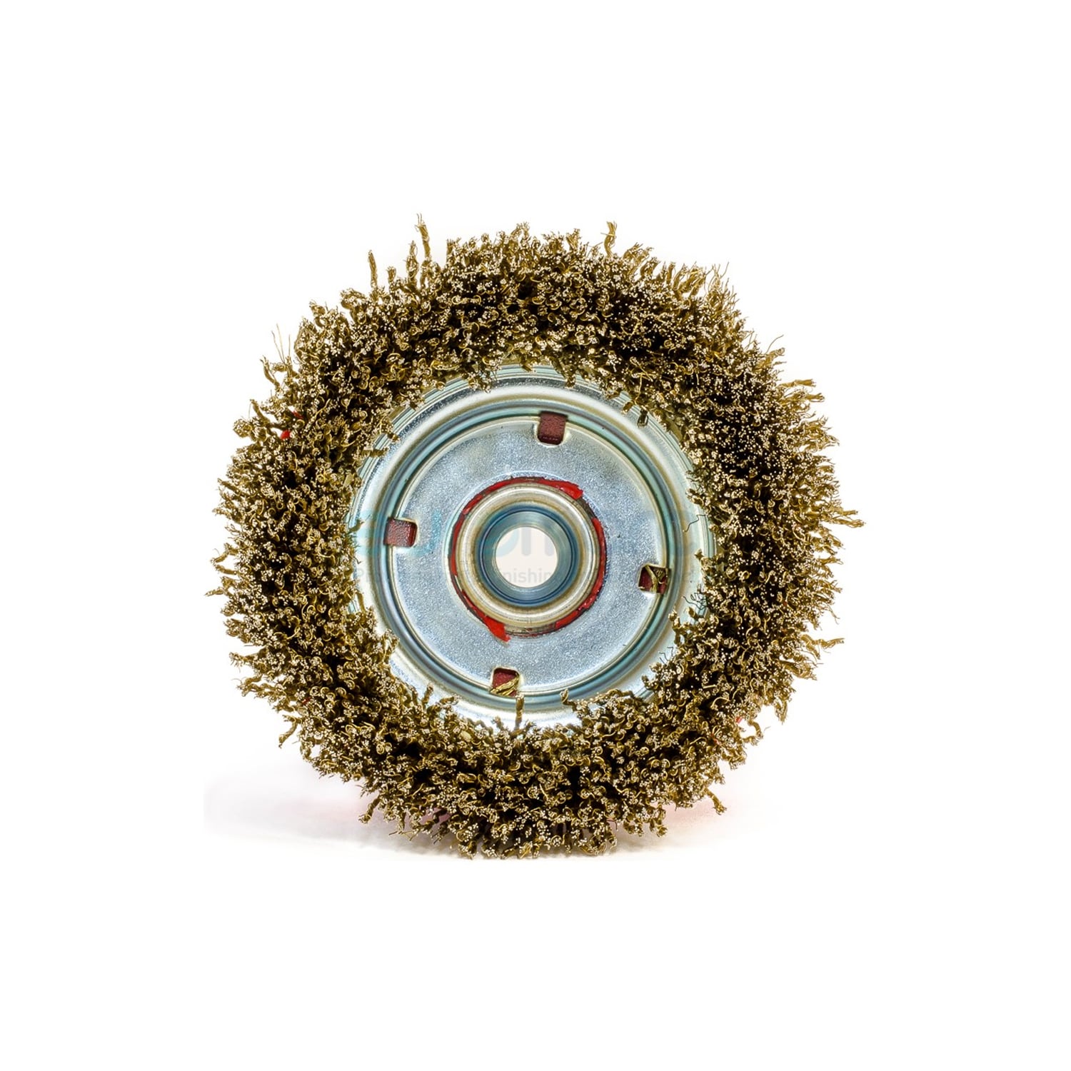 Picture of 3 inch Shank M10 Crimped Brass Wire Cup Brush For Removing Rust Paint as Well as Polishing (Multicolor)