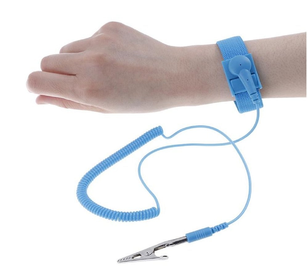 Picture of Anti Shock Wristband Adjustable Anti Static ESD Wrist Strap Discharge Band Grounding Prevent Shock (Blue)
