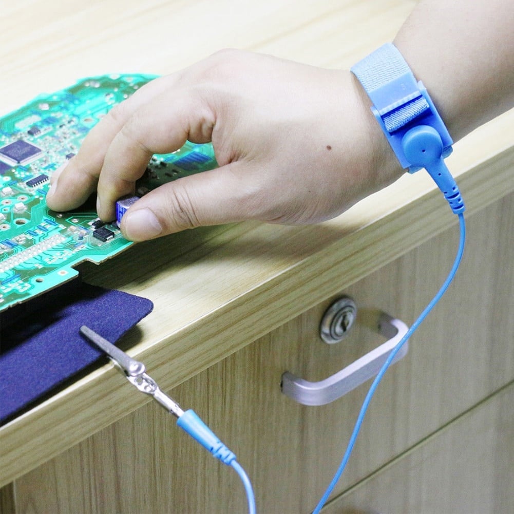Picture of Anti Shock Wristband Adjustable Anti Static ESD Wrist Strap Discharge Band Grounding Prevent Shock (Blue)