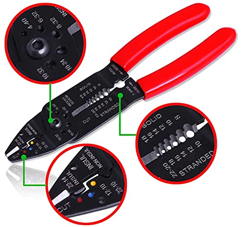 Picture of Diy Electric Cable Wire Stripper Plier Cutter Crimper Automatic Multifunctional Terminal Cutting Crimping Stripping Tools - Tools (Multicolor)