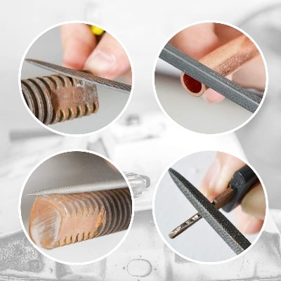 Picture of 6 Piece Needle File Set High Carbon Steel Precision Hand Metal File Kit DIY Tools (Multicolor)