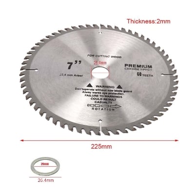 Picture of 7 Inch High Quality Carbide Circular Saw Blade For Wood, Soft Aluminum, Plastic, Fiberboard Cutting (Silver)