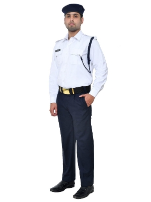 Picture of Security Guard Dress - Guard Dress white Full set - Pant, Shirt , Belt , Cap , Bach, Solder , Lanyard