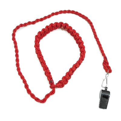 Picture of Security Lanyard with Whistle -Red Color Security guard Lanyard and Whistle for security Guard