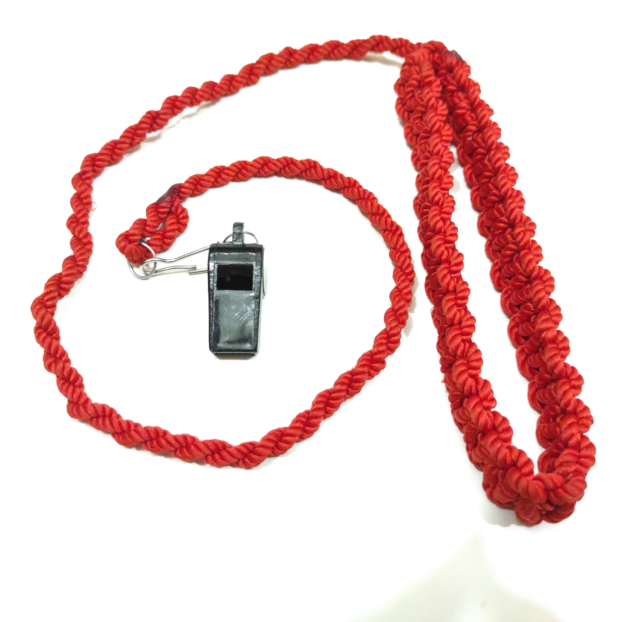Picture of Security Lanyard with Whistle -Red Color Security guard Lanyard and Whistle for security Guard