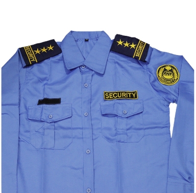 Picture of Formal Stripe Cotton Security Guard Shirt -Men's Security dress- Guard uniforms for Guards with Bach, solder, logo