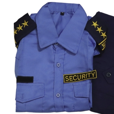 Picture of Formal Stripe Cotton Security Guard Shirt -Men's Security dress- Guard uniforms for Guards with Bach, solder, logo