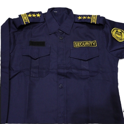 Picture of Security Guard Shirt Dark Blue Shirt - Security Staff Guard Uniform -Security Guard dress shirt  including Bach, solder, logo