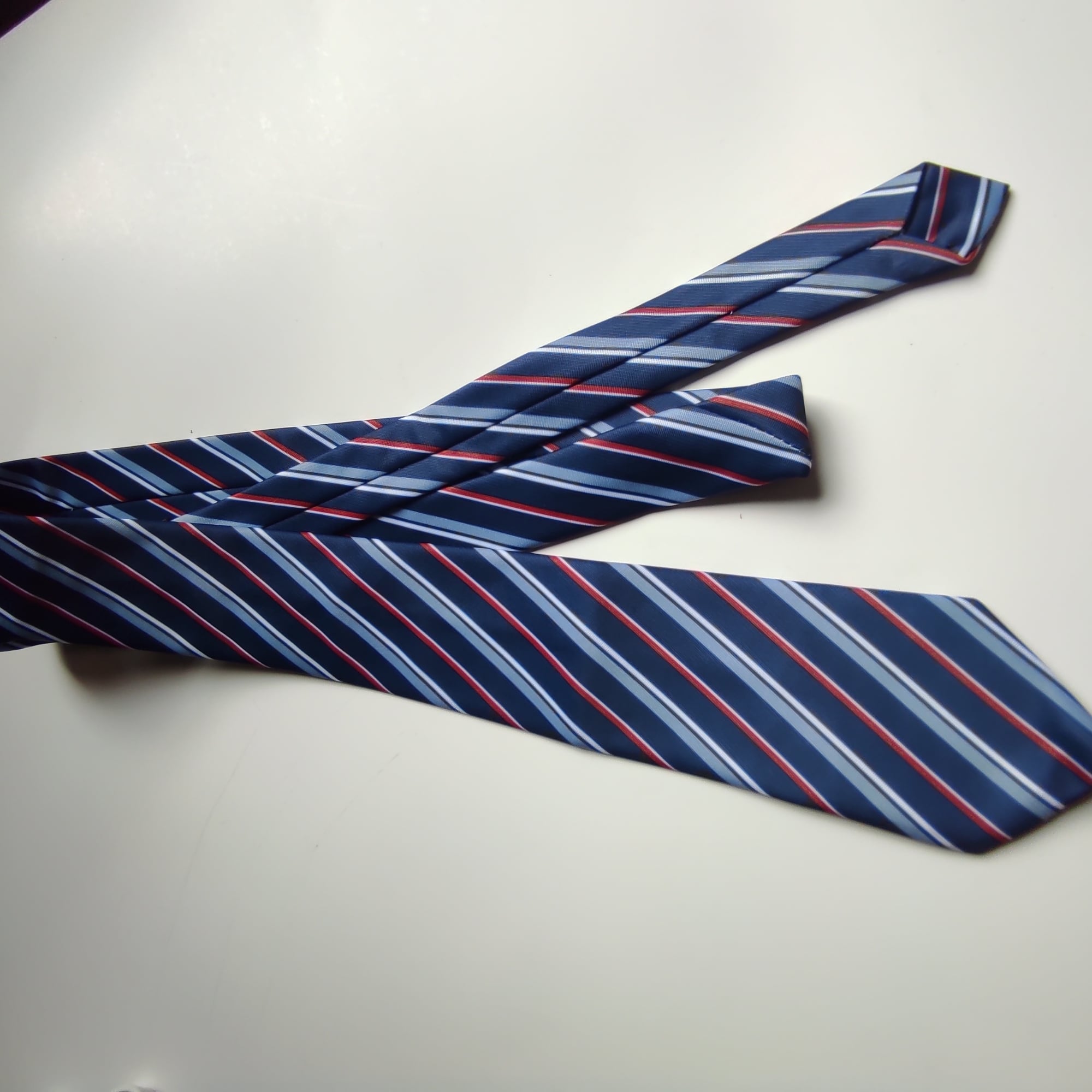 Picture of Navy Blue Stripe Silk Ties for Men - men's tie formal tie for office person