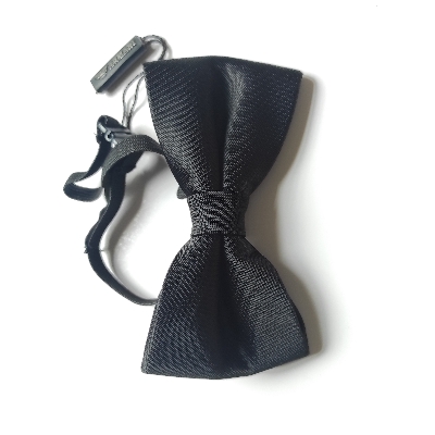 Picture of Bow tie - Readymade Clasp Classic Bowtie Plain Black Smooth Formal Tuxedo Bow Tie