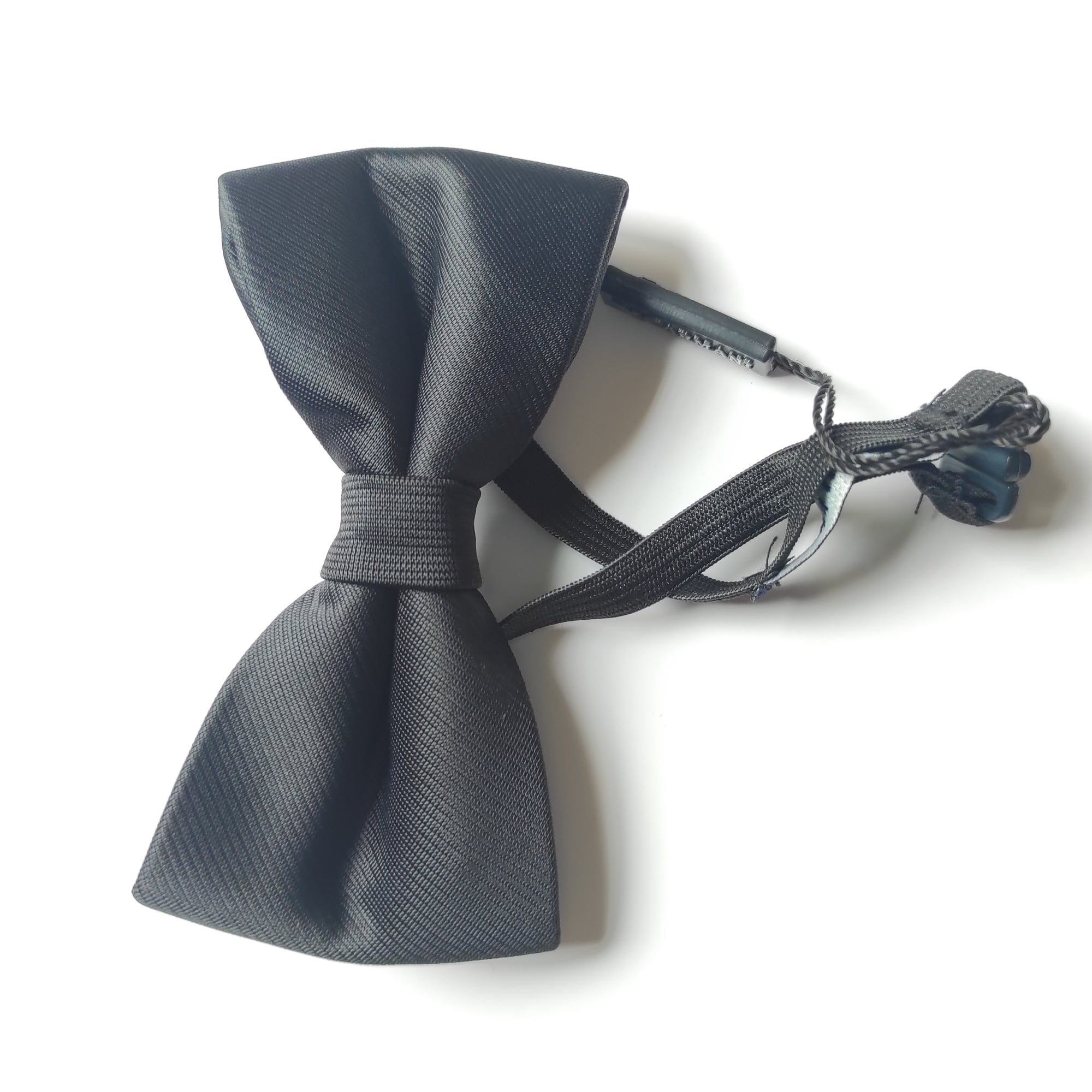 Picture of Bow tie - Readymade Clasp Classic Bowtie Plain Black Smooth Formal Tuxedo Bow Tie