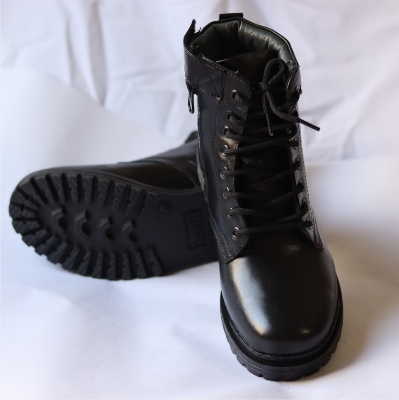 Picture of Leather Zipper Boots - Bikers zipper boots Rubber sole high gripe
