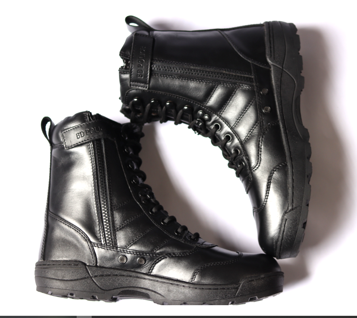 Picture of Zipper Bikers Black long boots- Leather Bikers long boots for man