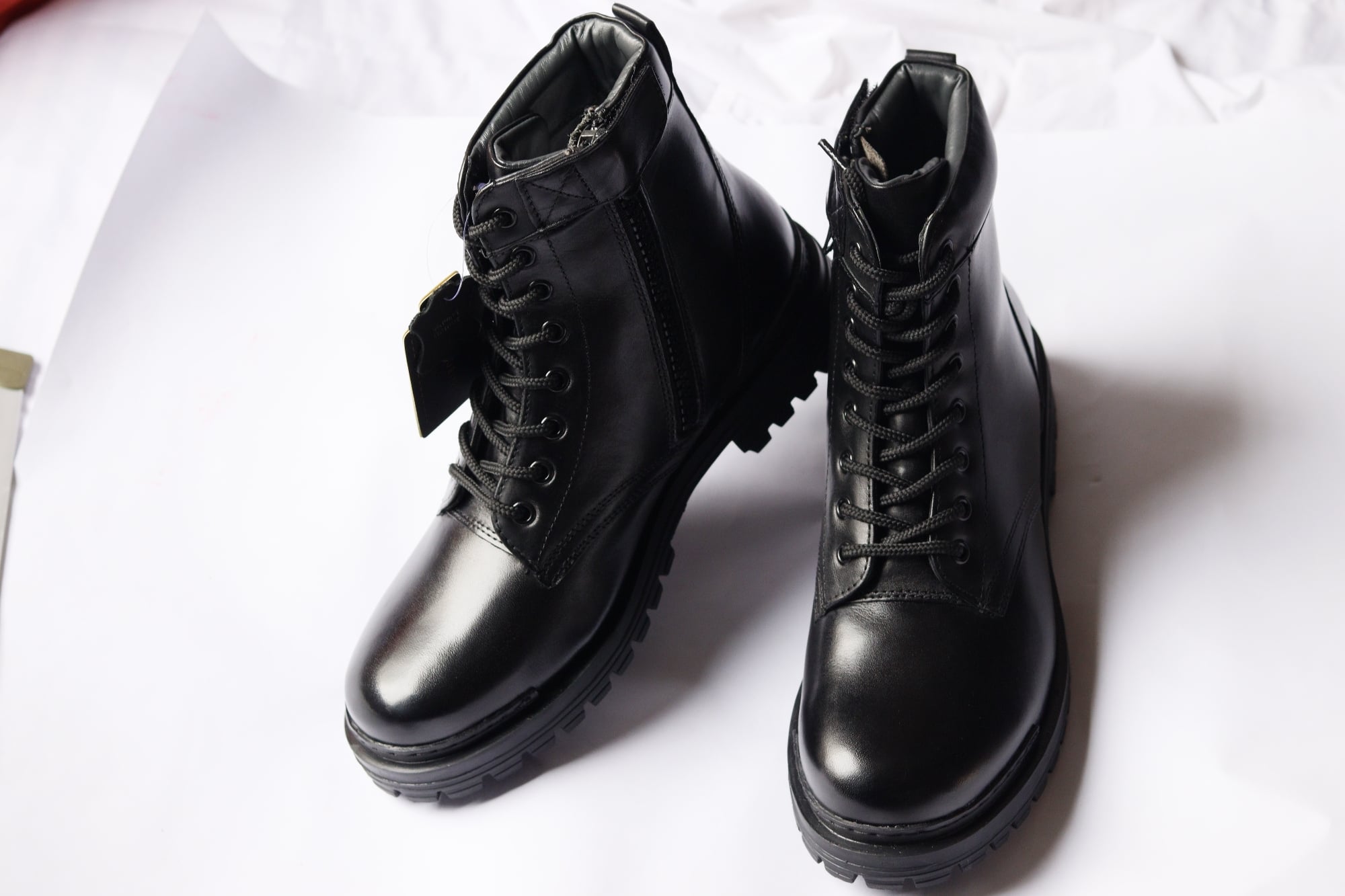 Picture of Men’s Leather Rider Boots with Side Zipper and Anti-Slip Rubber Sole