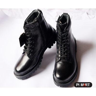 Picture of Men’s Leather Rider Boots with Side Zipper and Anti-Slip Rubber Sole