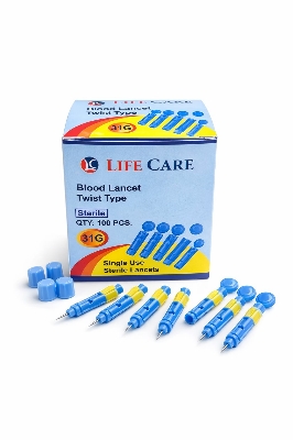 Picture of Life Care 31G Sterile Twist Blood Lancets Premium Single-Use Diabetic Testing Needles (100 PCS Pack)
