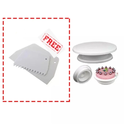 Picture of (2pcs set) cake turn table_+ 2 pcs scraper set free -Multicolor