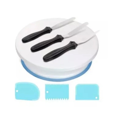 Picture of 7Pcs/Set Cake Rotary Table Set DIY Pastry Accessories Cake Stand Turntable Decorating Baking Tool -White