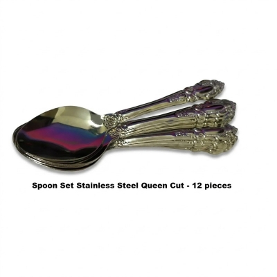 Picture of Spoon Set Stainless Steel Queen Cut - 12 pieces -Silver