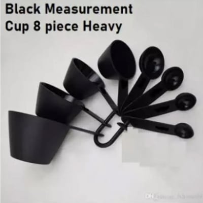 Picture of Professional Measurement Cup and Spoon Set Kitchen Baking Tools 8 piece set - Black -Black