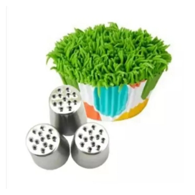 Picture of 1 piece Stainless Steel Grass Design Piping Nozzle For Cake Decoration (Model: Grass) -Silver