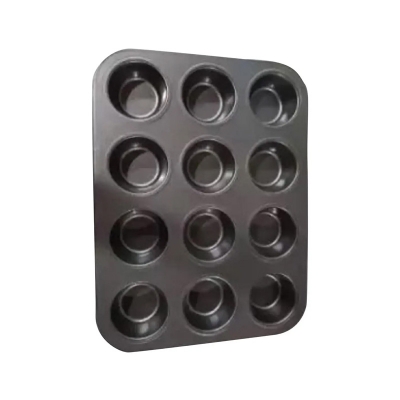 Picture of Mould Tray Cake mold 12 Cups Carbon steel -Black