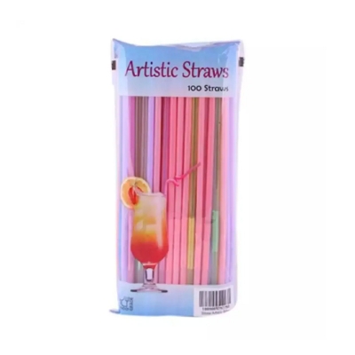 Picture of Artistic Straws Multicolor Set of 100pcs -Multicolor