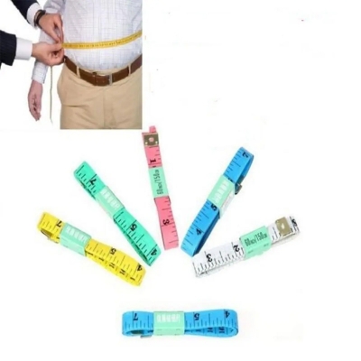 Picture of 1 pcs 150cm / 60 Body Measurement Ruler Sewing Tailoring Tape Soft Retractable Measuring Tape Soft Flat Sewing Ruler -Multicolor