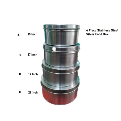 Picture of Stainless steel silver 4 piece fresh box set -Silver