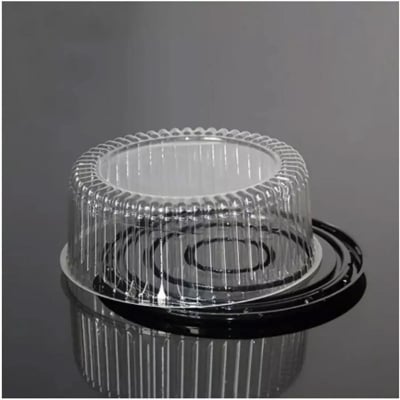 Picture of 12 Pieces 10 inch Round Shape Food Grade Plastic Cake Box -White