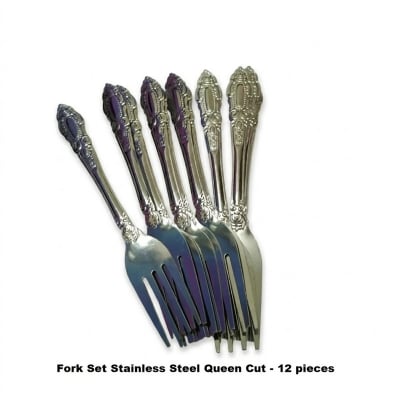 Picture of Fork Set Stainless Steel queen Cut - 12 pieces -Silver
