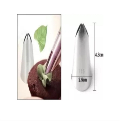 Picture of Leaf Nozzle 1 piece Stainless Steel Design Piping Nozzle For Cake Decoration (Model: Leaf) -Silver