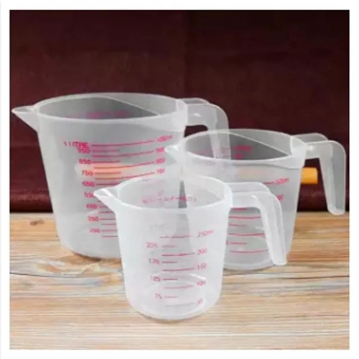 Picture of 250/500/1000ML Plastic Measuring Cup Jug Pour Spout Surface Kitchen Tool Supplies Quality cup with graduated quality Kitchen -Off White