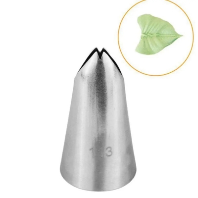 Picture of 1 piece Stainless Steel Leaf Design Piping Nozzle For Cake Decoration (Model: Leaf) -Silver