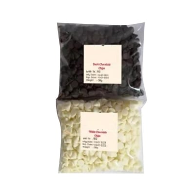 Picture of White & Dark Chocolate Chips Combo Pack - 100g