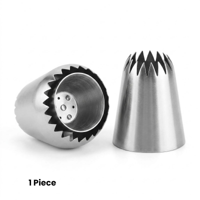 Picture of 1pcs Sulta Ne Ring Cookies Mold Sultan Tube Icing Piping Nozzles For Decrating Cakes Big Size Russian Pastry Tips Dessert Deco -Silver