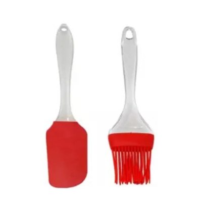 Picture of Silicone Spatula and Pastry Brush Set 2pic Special for Cooking, Baking, Glazing - Set of 1 (Multicolor) -Multicolor