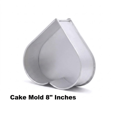 Picture of Aluminium Heart Shape Cake Mold 8" Inches -Silver