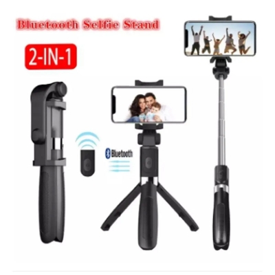 Picture of XT-02 Selfie Stick Wired Remote Shutter Monopod Bluetooth Extendable Handheld Stabilizer Stand Tripod -Black