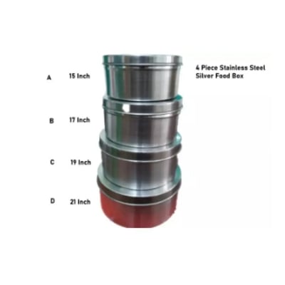 Picture of Stainless steel silver 4 piece fresh box set -Silver