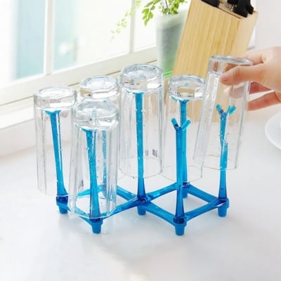 Picture of Glass Rack Folding Glass Stand Cup Holder Kitchen Accessories Home Storage -Multicolor