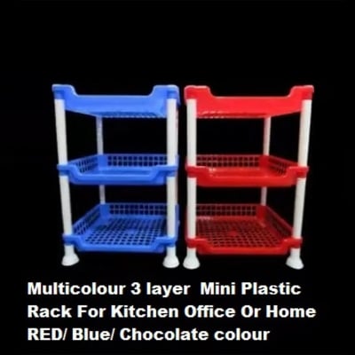 Picture of Standard Mini 3 Layer Plastic Rack For Kitchen Office Or Home Multicolour -Multicolor