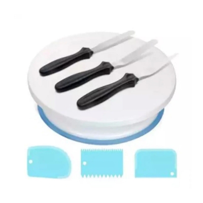 Picture of 7 Pcs Set Cake Rotary Table Set -Multicolor