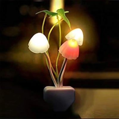 Picture of Light Control Auto Color-changing LED Mushroom Night Light Auto ON OFF Sensor During Light-Multicolor