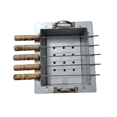Picture of BBQ Grill 5 stick  Maker with Net - Silver -Silver