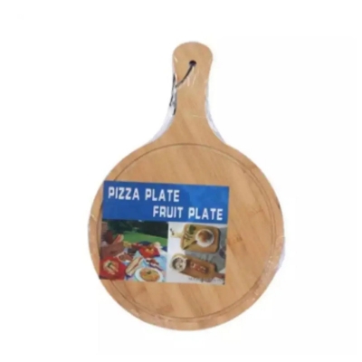 Picture of 10 Inch Wooden Pizza Platter - Brown -wood